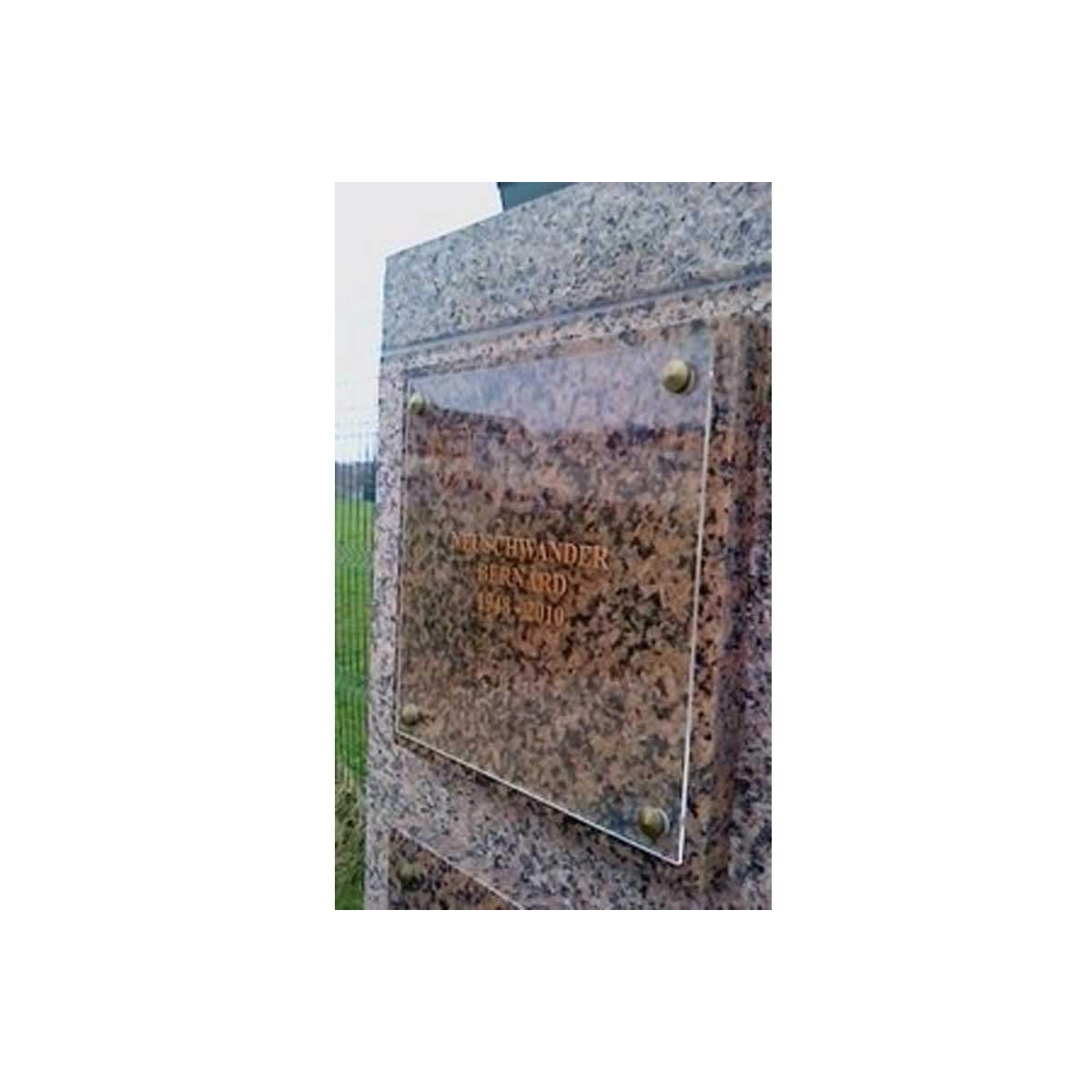 plaque funéraire plexi transparente
