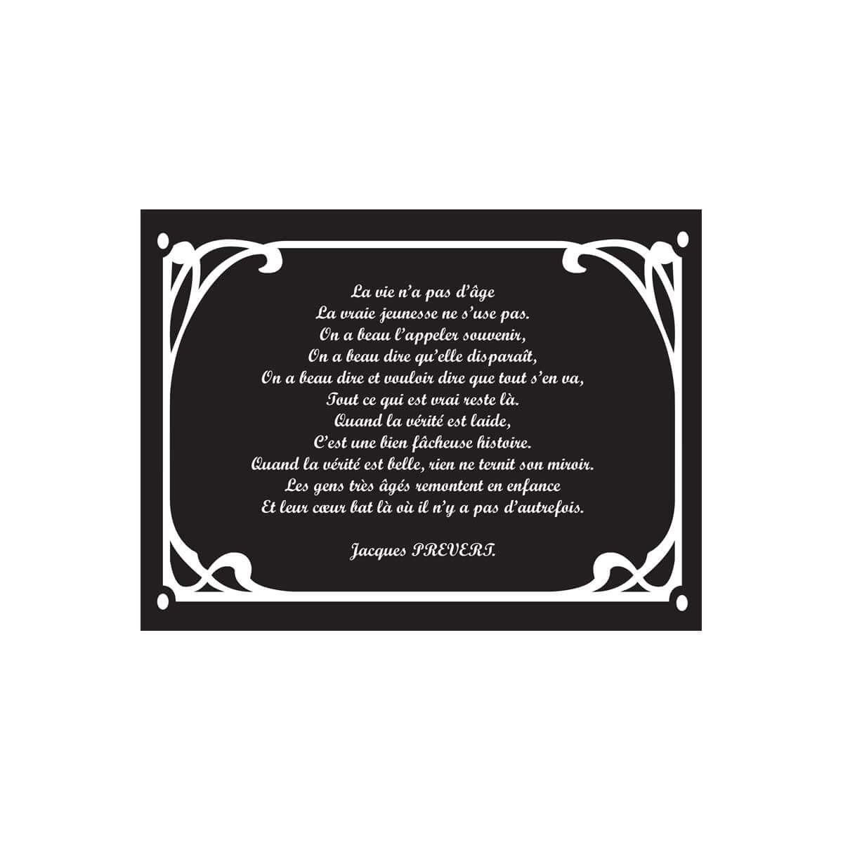 plaque funéraire avec liseret art nouveau