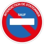 Panneau stationnement interdit avec n° plaque immatriculation perso...