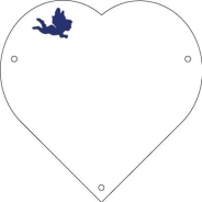 Plaque de cimetière avec une forme de découpe en coeur - support métal