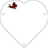 Plaque de cimetière avec une forme de découpe en coeur - support métal