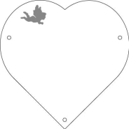 Plaque de cimetière avec une forme de découpe en coeur - support métal
