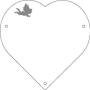 Plaque de cimetière avec une forme de découpe en coeur - support métal Plaque de cimetière avec une forme de découpe en coeur - support métal