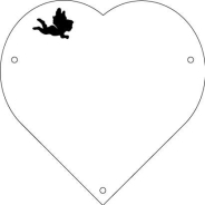 Plaque de cimetière avec une forme de découpe en coeur - support métal