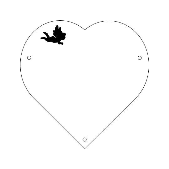 Plaque de cimetière avec une forme de découpe en coeur - support métal Plaque de cimetière avec une forme de découpe en coeur - support métal
