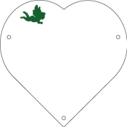 Plaque de cimetière avec une forme de découpe en coeur - support métal
