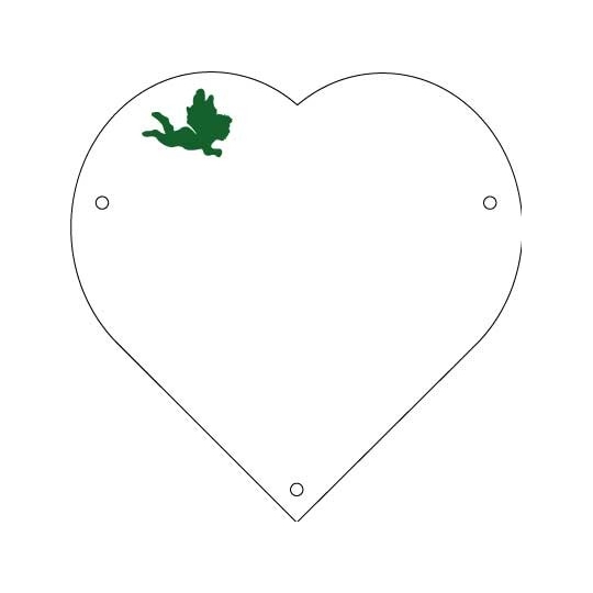 Plaque de cimetière avec une forme de découpe en coeur - support métal Plaque de cimetière avec une forme de découpe en coeur - support métal