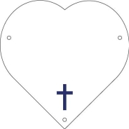 Plaque de cimetière avec une forme de découpe en coeur - support métal