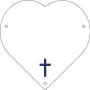 Plaque de cimetière avec une forme de découpe en coeur - support métal Plaque de cimetière avec une forme de découpe en coeur - support métal