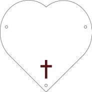 Plaque de cimetière avec une forme de découpe en coeur - support métal