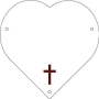 Plaque de cimetière avec une forme de découpe en coeur - support métal Plaque de cimetière avec une forme de découpe en coeur - support métal