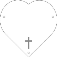 Plaque de cimetière avec une forme de découpe en coeur - support métal