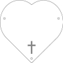 Plaque de cimetière avec une forme de découpe en coeur - support métal Plaque de cimetière avec une forme de découpe en coeur - support métal