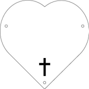 Plaque de cimetière avec une forme de découpe en coeur - support métal