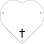 Plaque de cimetière avec une forme de découpe en coeur - support métal Plaque de cimetière avec une forme de découpe en coeur - support métal