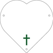 Plaque de cimetière avec une forme de découpe en coeur - support métal