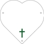 Plaque de cimetière avec une forme de découpe en coeur - support métal Plaque de cimetière avec une forme de découpe en coeur - support métal