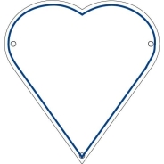 Plaque de cimetière avec une forme de découpe en coeur - support métal