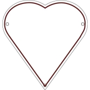 Plaque de cimetière avec une forme de découpe en coeur - support métal