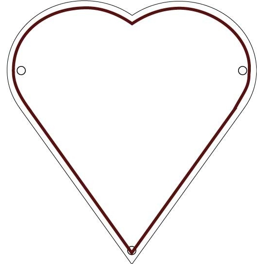 Plaque de cimetière avec une forme de découpe en coeur - support métal Plaque de cimetière avec une forme de découpe en coeur - support métal