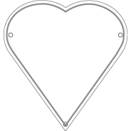 Plaque de cimetière avec une forme de découpe en coeur - support métal