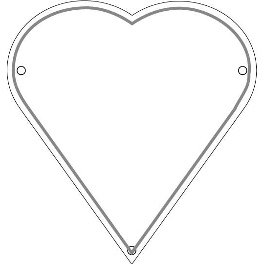 Plaque de cimetière avec une forme de découpe en coeur - support métal Plaque de cimetière avec une forme de découpe en coeur - support métal