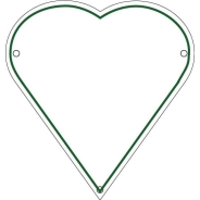 Plaque de cimetière avec une forme de découpe en coeur - support métal