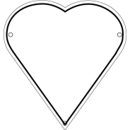 Plaque de cimetière avec une forme de découpe en coeur - support métal