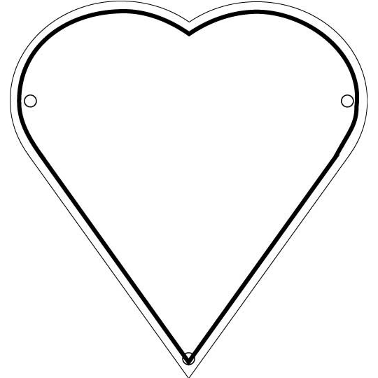 Plaque de cimetière avec une forme de découpe en coeur - support métal Plaque de cimetière avec une forme de découpe en coeur - support métal