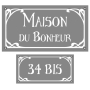 Lot de plaque de maison et numéro emaillé ART DECO à personnaliser Lot de plaque de maison et numéro emaillé ART DECO à personnaliser