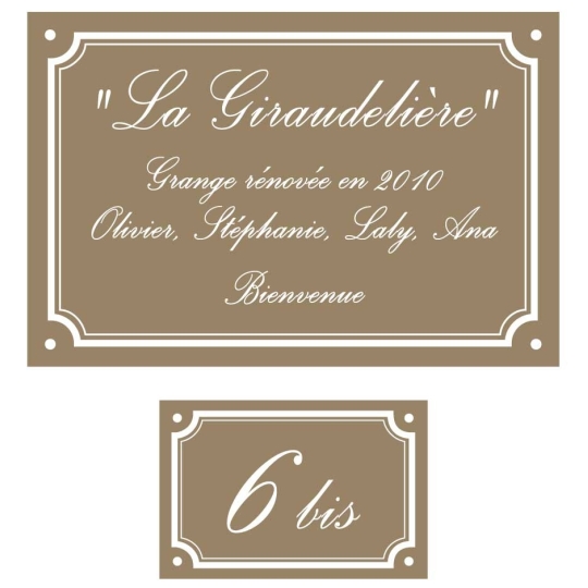 Plaque émaillée + numéro assorti avec liseret | Plaque Personnalisée Plaque émaillée + numéro assorti avec liseret | Plaque Personnalisée