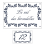 Lot de 1 plaque + 1 numéro de maison emaillé Fleuri - 12 couleurs au choix Lot de 1 plaque + 1 numéro de maison emaillé Fleuri - 12 couleurs au choix