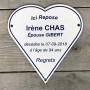 Plaque funéraire coeur émaillée Plaque funéraire coeur émaillée
