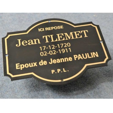 Plaque funéraire en émail découpée | Plaque Personnalisée