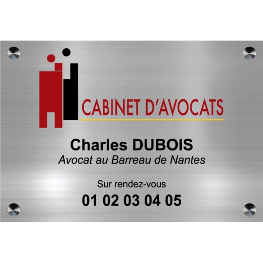 Plaque pro pour Avocats - Impression logo couleur HD - Plexiglass