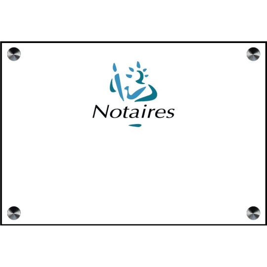 Plaque notaire avec logo en couleur - Gravure pour Office Notarial