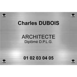 Plaque gravée pour Cabinet d'Architecture - Laiton - Plexi - Aluminium