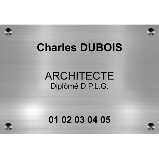 Plaque gravée pour Cabinet d'Architecture - Laiton - Plexi - Aluminium Plaque gravée pour Cabinet d'Architecture - Laiton - Plexi - Aluminium