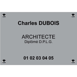Plaque gravée pour Cabinet d'Architecture - Laiton - Plexi - Aluminium