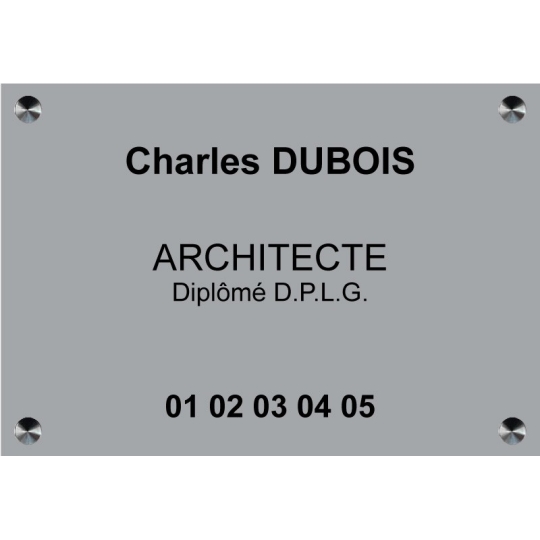 Plaque gravée pour Cabinet d'Architecture - Laiton - Plexi - Aluminium Plaque gravée pour Cabinet d'Architecture - Laiton - Plexi - Aluminium