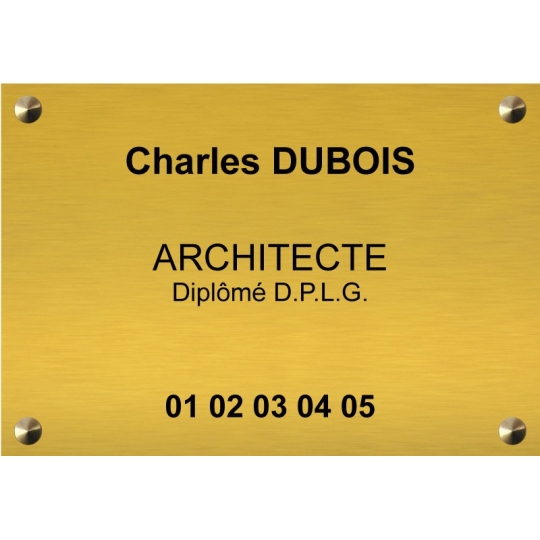 Plaque gravée pour Cabinet d'Architecture - Laiton - Plexi - Aluminium Plaque gravée pour Cabinet d'Architecture - Laiton - Plexi - Aluminium