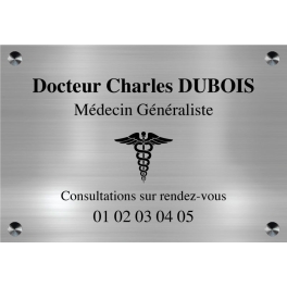 plaque pro pour Docteur - Gravure pour Médecin - Texte personnalisé