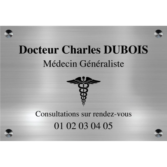 plaque pro pour Docteur - Gravure pour Médecin - Texte personnalisé