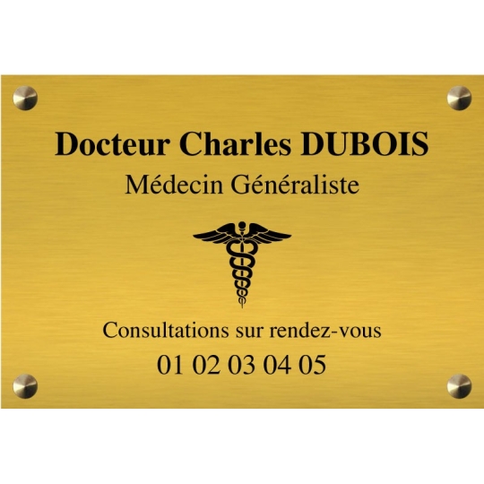 plaque pro pour Docteur - Gravure pour Médecin - Texte personnalisé