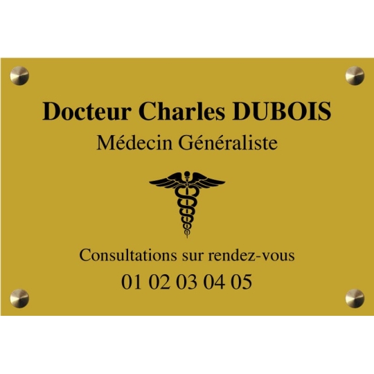plaque pro pour Docteur - Gravure pour Médecin - Texte personnalisé