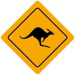 Plaque de signalisation Humoristique - Thème Australie - Forme losange