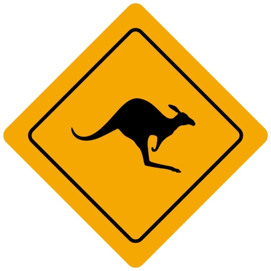 Plaque de signalisation Humoristique - Thème Australie - Forme losange Plaque de signalisation Humoristique - Thème Australie - Forme losange
