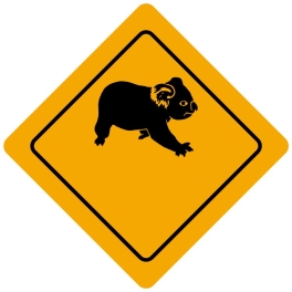 Plaque de signalisation Humoristique - Thème Australie - Forme losange