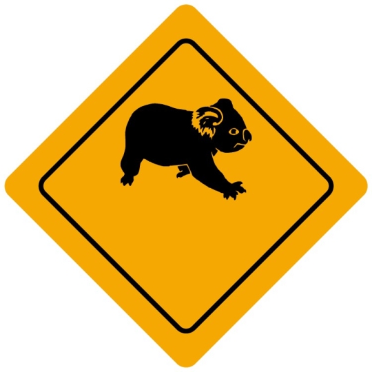 Plaque de signalisation Humoristique - Thème Australie - Forme losange Plaque de signalisation Humoristique - Thème Australie - Forme losange