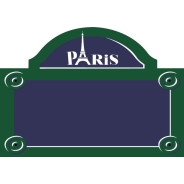 Plaque de rue de la ville de Paris avec illustration originale  PVC ALU